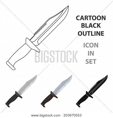 Military knife. Knife for murder. Weapons of criminals.Prison single icon in cartoon style vector symbol stock web illustration.