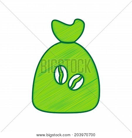 Coffee bag Icon. Coffee bag. Vector. Coffee bag Icon Button. Vector. Lemon scribble icon on white background. Isolated