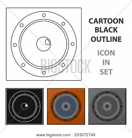 Load speaker icon in cartoon design isolated on white background. Pub symbol stock vector illustration.