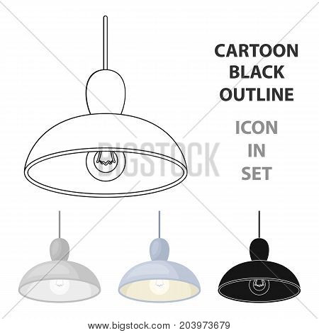 Chandelier with light bulb. The light in the bar. Pub single icon in cartoon style vector symbol stock web illustration.