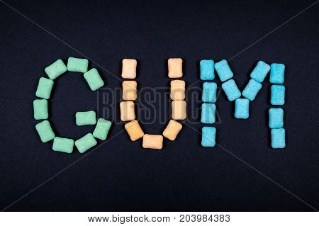 Word Gum Written With Chewing Gum
