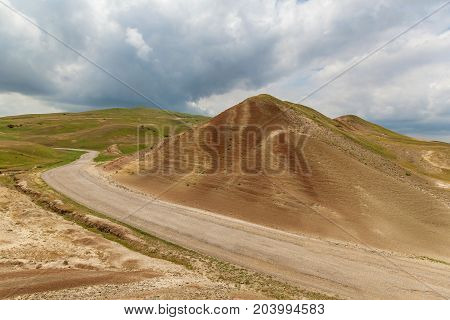 Road to the monastery David Garedji in Georgia Kakheti region