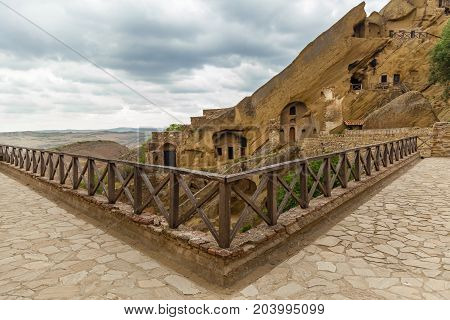 Monastery David Goreji large cave complex in Kakheti Georgia on the border with Azerbaijan