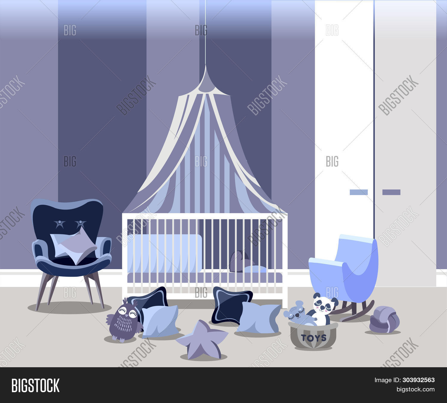 blue nursery furniture