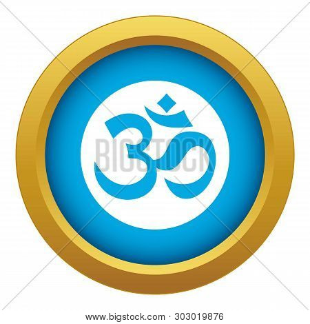 Symbol Aum Icon Blue Vector Isolated On White Background For Any Design