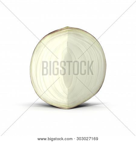 Red Onion Cross Section Isolated On White Background 3d Illustration