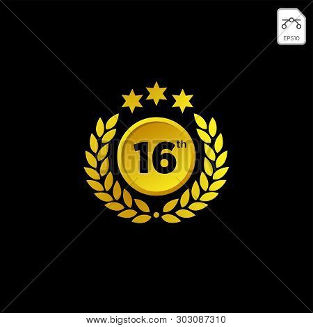 Anniversary Emblem 1-99 Gold Luxury Vector Decoration Illustration