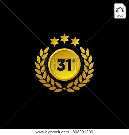 Anniversary Emblem 1-99 Gold Luxury Vector Decoration Illustration