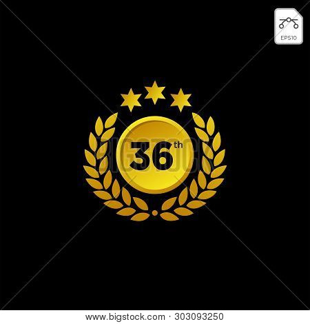 Anniversary Emblem 1-99 Gold Luxury Vector Decoration Illustration