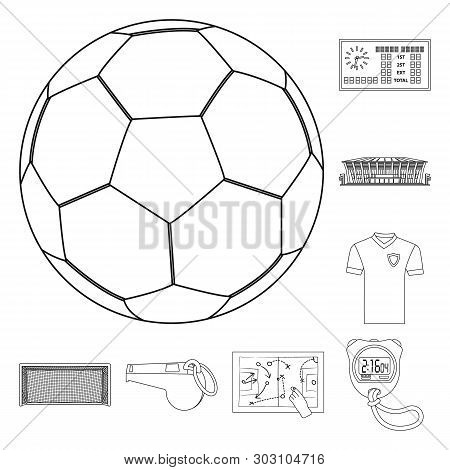 Vector Design Of Soccer And Gear Icon. Set Of Soccer And Tournament Vector Icon For Stock.