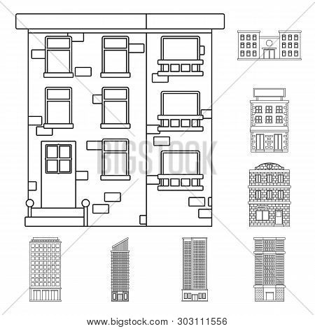 Vector Illustration Of Architecture And Exterior  Symbol. Collection Of Architecture And City Stock 