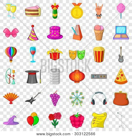 Drink Icons Set. Cartoon Style Of 36 Drink Vector Icons For Web For Any Design
