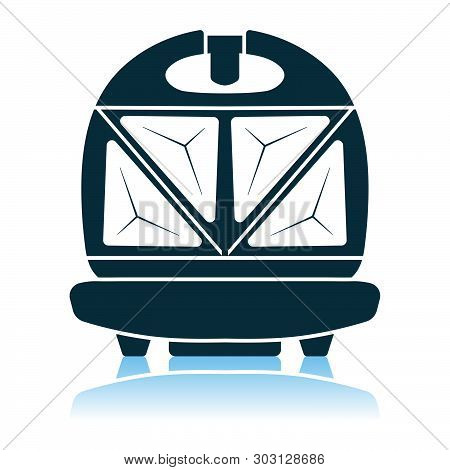 Kitchen Sandwich Maker Icon. Shadow Reflection Design. Vector Illustration.