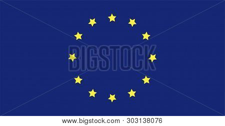 Flag Europe Union Of Europe Twelwe Yellow Stars Round Symbol Of Europe Eurozone United Board Of Euro