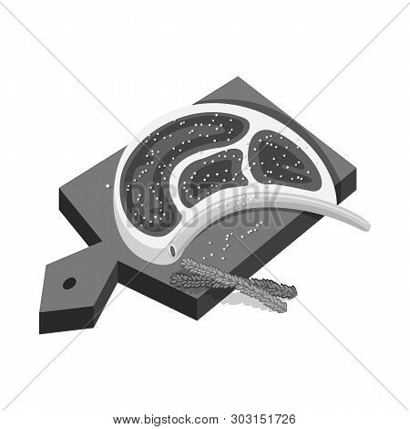 Isolated Object Of Meat And Board Sign. Collection Of Meat And Restaurant Stock Vector Illustration.