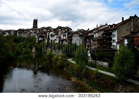 Sight Of Swiss Fribourg City With 