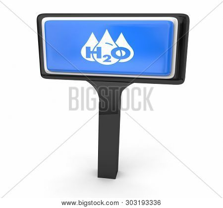 Water H20 Drinkable Clean Resource Store Sign Seller Buy 3d Illustration