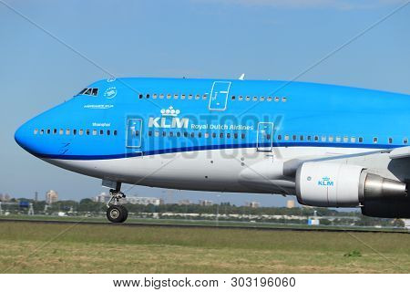 Amsterdam The Netherlands - May 24th, 2019: Ph-bfw Klm Royal Dutch Airlines Boeing 747-400m Takeoff 