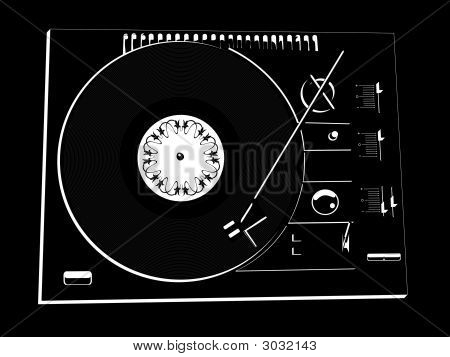 Cubierta de vinilo negro Dj