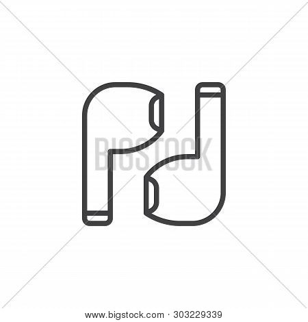 Wireless Earphones Line Icon. Linear Style Sign For Mobile Concept And Web Design. Modern Ear Buds O