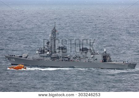 Sydney, Australia - October 11, 2013: Js Makinami Takanami Class Destroyer Of The Japan Maritime Sel