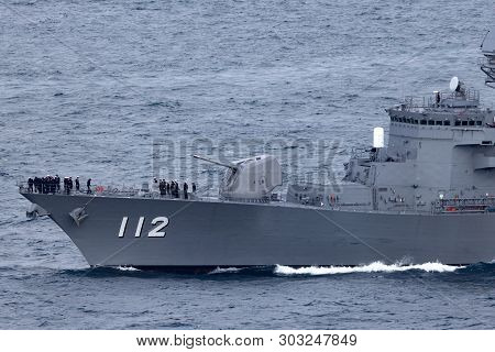 Sydney, Australia - October 11, 2013: Js Makinami Takanami Class Destroyer Of The Japan Maritime Sel