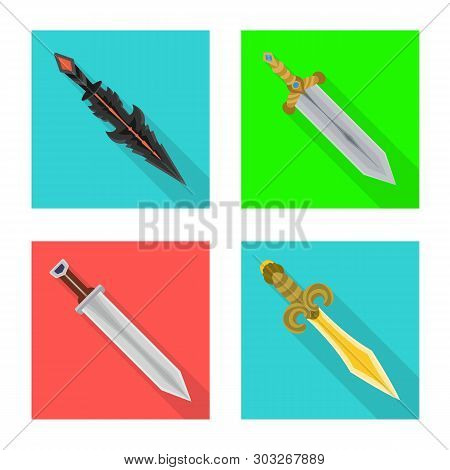 Vector Design Of  And Sword  Icon. Set Of  And Knife  Vector Icon For Stock.