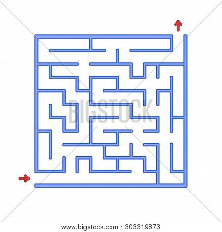 Abstact Labyrinth. Game For Kids. Puzzle For Children. Maze Conundrum. Find The Right Path. Color Ve