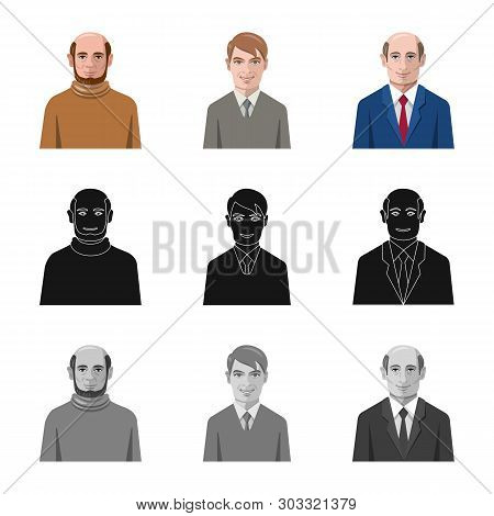 Vector Design Of Hairstyle And Profession  Sign. Set Of Hairstyle And Character  Stock Vector Illust