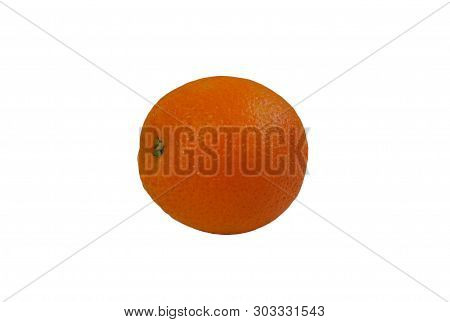 Fresh Ripe Big Orange On White Background