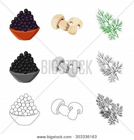Vector Design Of Taste And Product Logo. Set Of Taste And Cooking Vector Icon For Stock.