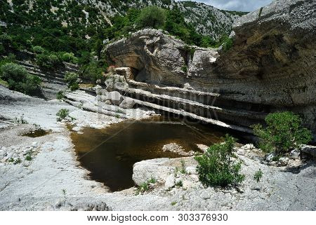 View Of Flumineddu River Near Gorropu Canyon