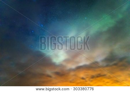 The Northern Light Aurora borealis at Keflavik Reykjavik area  Iceland