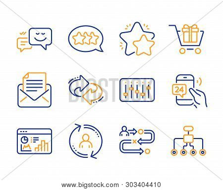 Happy Emotion, User Info And Journey Path Icons Simple Set. 24h Service, Seo Statistics And Dj Contr
