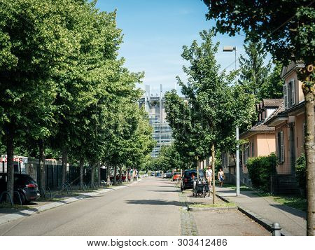Strasbourg, France - May 26, 2019: European Parliament Headquarter As Seen From Allee Du Printemps S