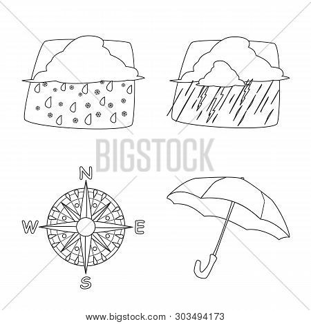 Isolated Object Of Weather And Climate Icon. Set Of Weather And Cloud Vector Icon For Stock.