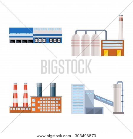 Vector Design Of Industry And Building Logo. Set Of Industry And Construction Vector Icon For Stock.