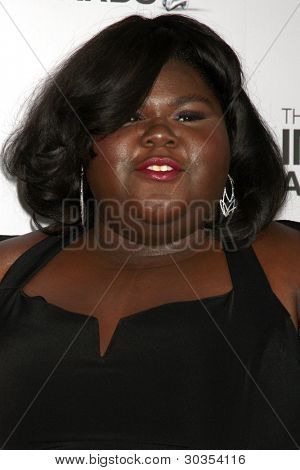 로스 앤젤레스-2 월 17: Gabourey Sidibe 신사 Auditori에서 43 NAACP 이미지 어워드에서 도착