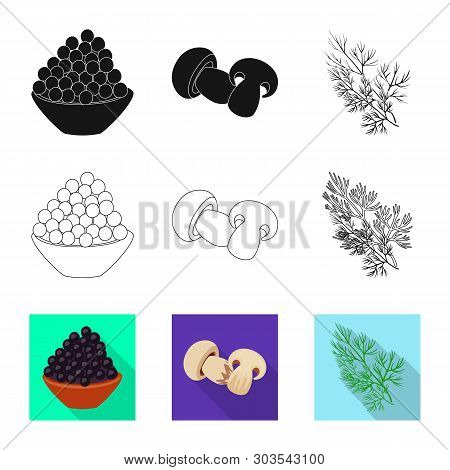 Vector Illustration Of Taste And Product Icon. Set Of Taste And Cooking Stock Symbol For Web.