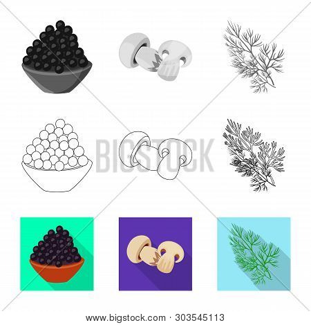 Vector Illustration Of Taste And Product Icon. Set Of Taste And Cooking Vector Icon For Stock.