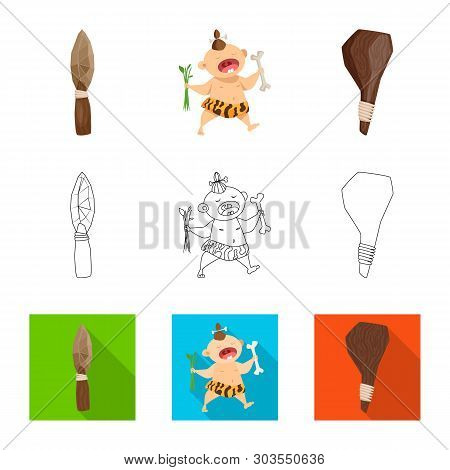 Vector Illustration Of Evolution  And Prehistory Sign. Set Of Evolution  And Development  Stock Symb
