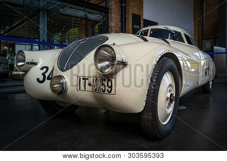 Berlin - May 11, 2019: Race Car Adler Trumpf Rennlimousine, 1937. 32th Berlin-brandenburg Oldtimer D