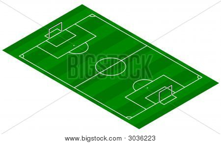 Fußballplatz - Isometrische 3D-Ansicht