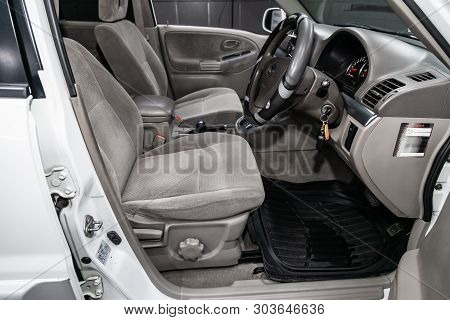 Novosibirsk, Russia - May 28, 2019:  Suzuki Vitara, Close-up Of The Dashboard, Speedometer, Tachomet