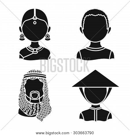 Vector Design Of Person And Culture Sign. Set Of Person And Race  Stock Symbol For Web.
