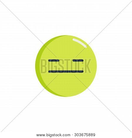 Pensive Face Emoticon Flat Icon, Expressionless Emoji Face Vector Sign, Colorful Pictogram Isolated 