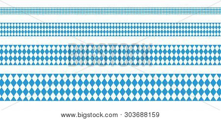Set Of Four Banner Oktoberfest Straight Diamond Pattern