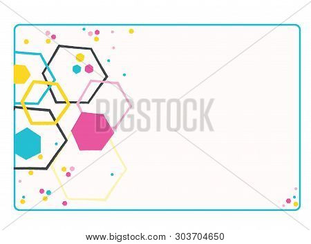 Vector Geometric Hexagon Shapes Design Element. Abstract Burst Motion Frame Template. Digital Scienc