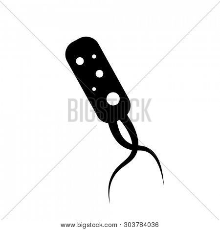 Helicobacter Pylori silhouette icon. Medical clipart isolated on white background
