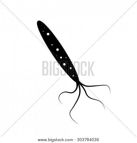 Helicobacter Pylori silhouette icon. Medical clipart isolated on white background